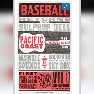 Hatch Show Print- Baseball Returns To Sulphur Dell Poster